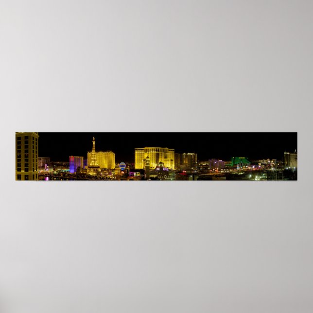 Póster Panorama de la franja de Las Vegas (Frente)