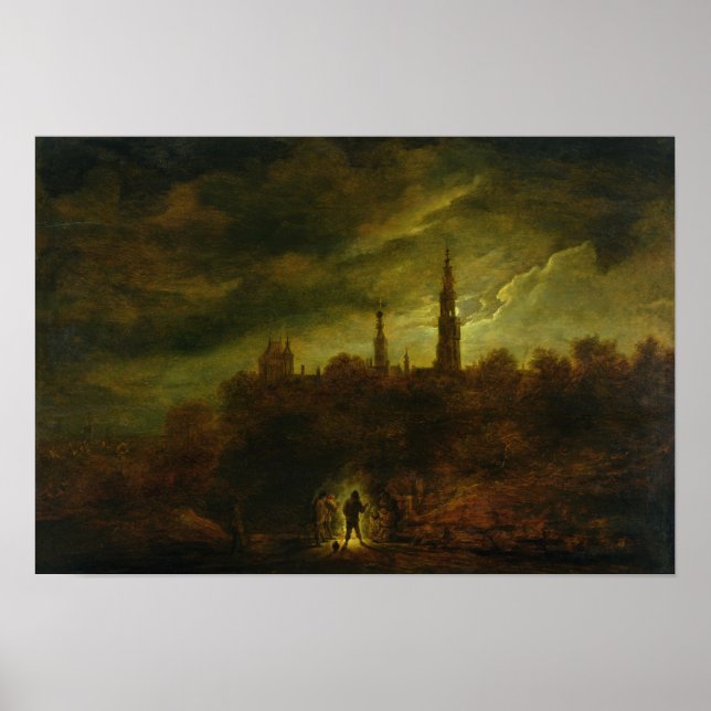 Póster Panorama de la luz de la luna (Frente)