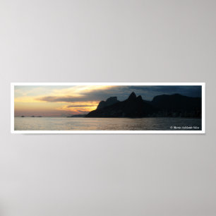 Póster Panorama de la puesta del sol de Arpoador