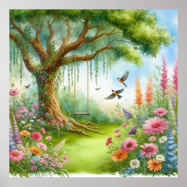 Póster Panorama de la reja del jardín 3 (Frente)