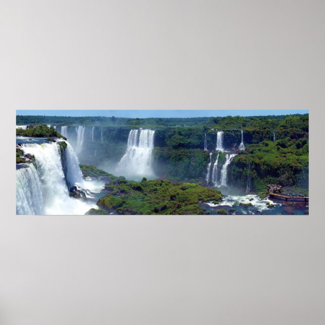 Póster Panorama de las Cataratas de Iguazú desde Brasil (Frente)