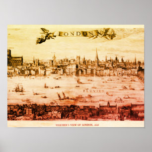 Póster Panorama de Londres en 1616