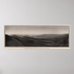 Póster Panorama de los picos gemelos del oeste al mar