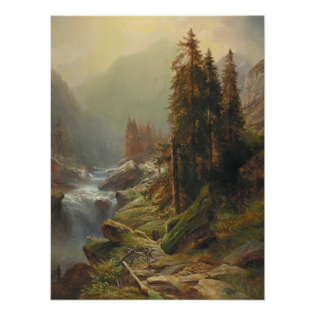 Póster Panorama de montaña grande - Albert Zimmermann (Anverso)