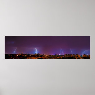 Póster Panorama de múltiples paros de iluminación en Buca