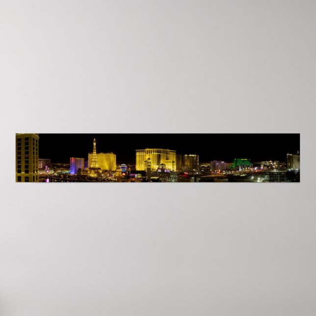 Póster Panorama de nevada de la franja de Las Vegas (Frente)