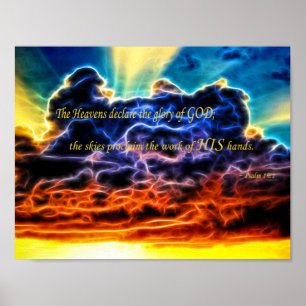 Póster Panorama de nubes de cúmulo biblioeléctrico