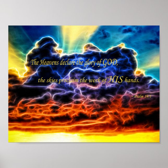 Póster Panorama de nubes de cúmulo biblioeléctrico (Frente)