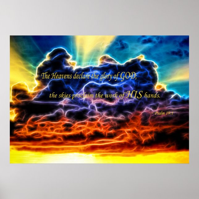 Póster Panorama de nubes de cúmulo biblioeléctrico (Frente)