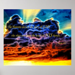 Póster Panorama de nubes de cúmulo biblioeléctrico