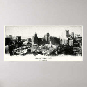 Póster Panorama de Nueva York 1898