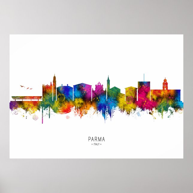 Póster Panorama de Parma Italia (Frente)