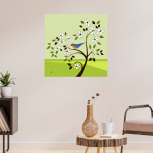 Póster Panorama de primavera de Bluebird