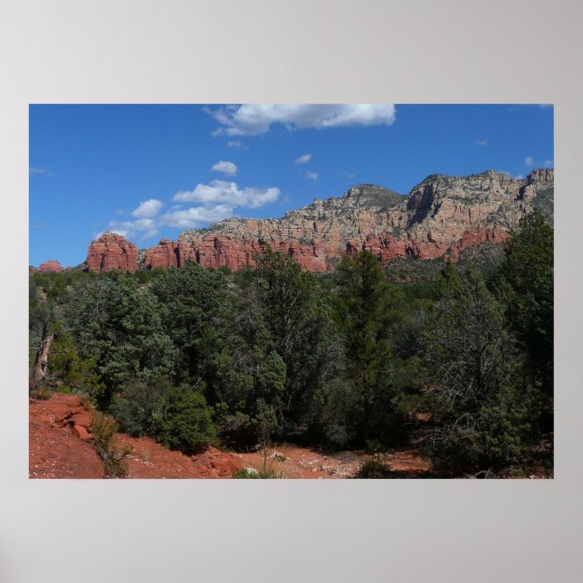 Póster Panorama de rocas rojas en Sedona Arizona (Frente)