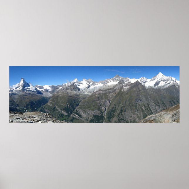 Póster Panorama de Rothorn, Alpes Valais (Frente)