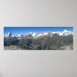 Póster Panorama de Rothorn, montañas de Valais