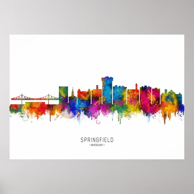Póster Panorama de Springfield Missouri (Frente)