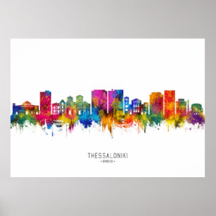 Póster Panorama de Tesalónica Grecia