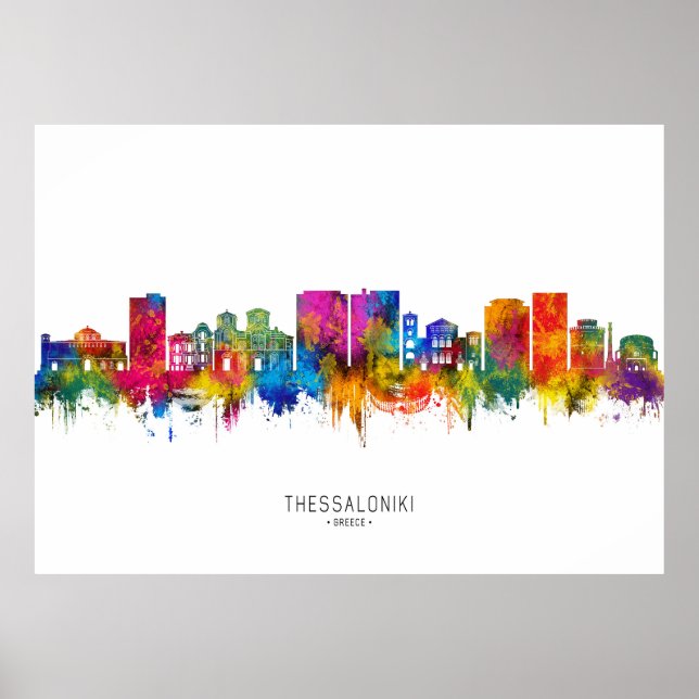 Póster Panorama de Tesalónica Grecia (Frente)