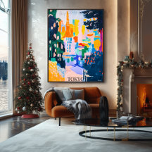 Panorama de Tokio con Torre en Estilo Artístico Fa