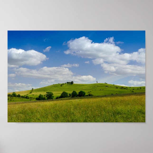 Póster Panorama de verano rodante (Frente)