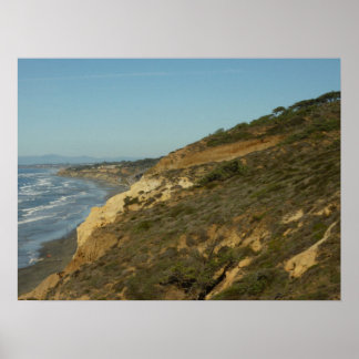 Póster Panorama de viajes en línea costera de California