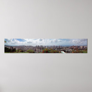 Póster Panorama del anáglifo del diamante 3D de Honolulu