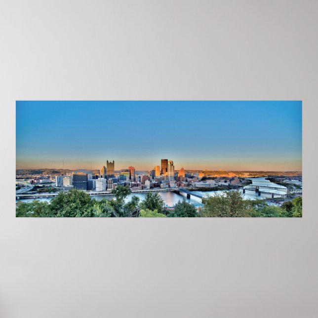 Póster Panorama del centro de Pittsburg (Frente)