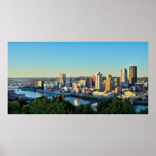 Póster Panorama del centro de Pittsburg