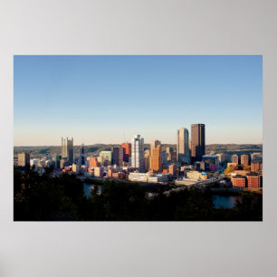 Póster Panorama del centro de Pittsburg