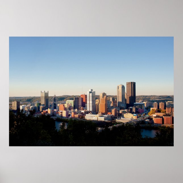 Póster Panorama del centro de Pittsburg (Frente)