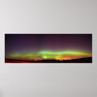 Póster Panorama del cielo de luz de las luces del norte