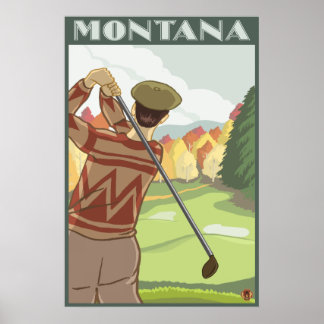 Póster Panorama del Golfer - Montana
