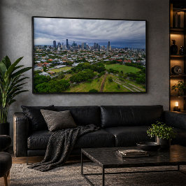 Póster Panorama del horizonte de la ciudad de Brisbane de