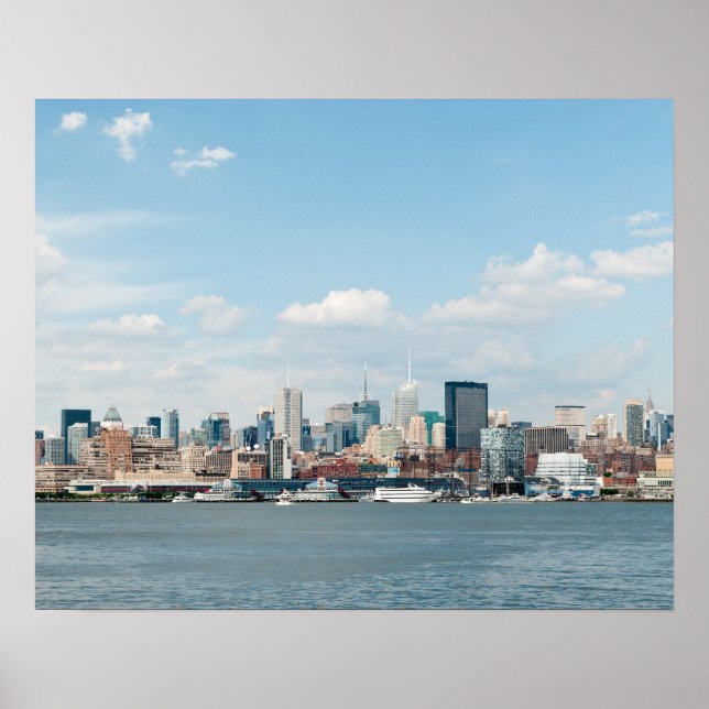 Póster Panorama del Midtown de Manhattan sobre el río Hud (Frente)