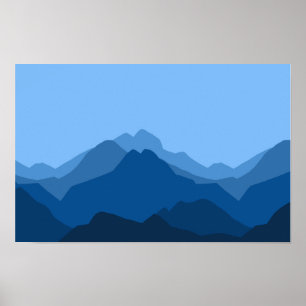 Póster Panorama del paisaje montañoso