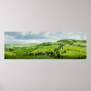 Póster Panorama del Poster paisajístico toscano