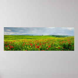 Póster Panorama del Poster paisajístico toscano