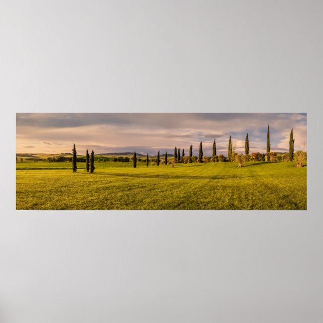 Póster Panorama del Poster paisajístico toscano (Frente)