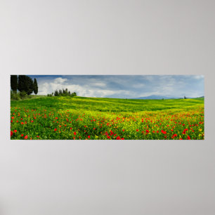 Póster Panorama del Poster paisajístico toscano
