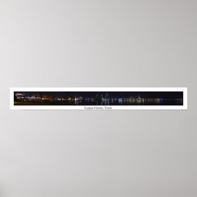 Póster Panorama del Skyline Corpus Christi (Frente)