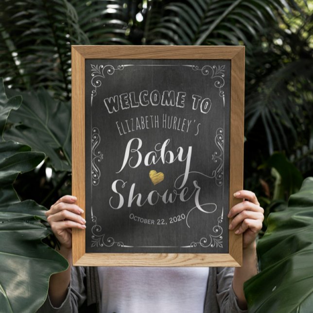 Póster Panorama floral blanca de bienvenida Baby Shower (Subido por el creador)