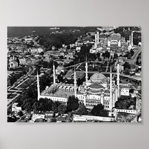 Póster Panorama general de la mezquita azul de Estambul T
