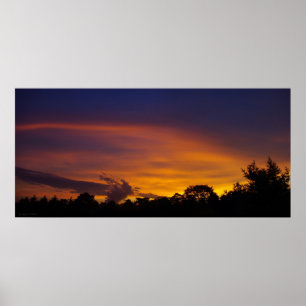 Póster Panorama hermoso de la puesta del sol