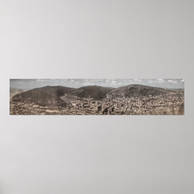 Póster Panorama histórico de DEADWOOD Dakota del Sur 1902 (Frente)