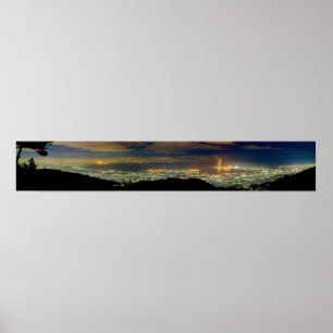 Póster Panorama Kansai Osaka Bay Japan desde el Monte Rok