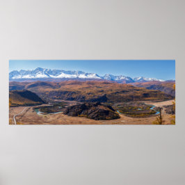 Póster Panorama montañas Altái y río Chuya. Altai.