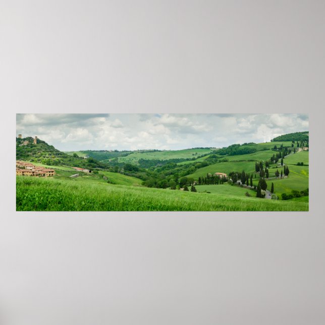 Póster Panorama of Tuscan landscape Poster (Frente)