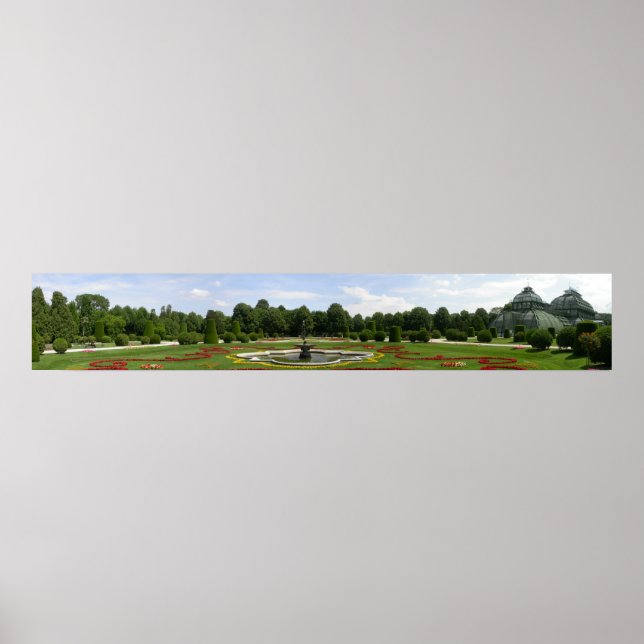 Póster Panorama Palmenhaus En El Parque De Schönbrunn (Frente)