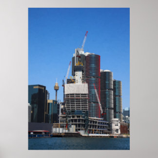 Póster Panorama pintoresco de la ciudad de Sydney Harbour